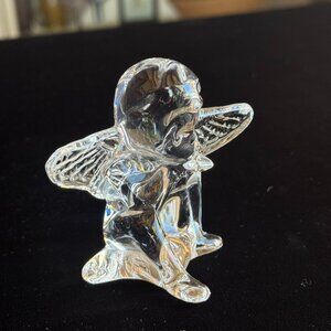 Baccarat France Crystal Cherub Blowing a Kiss – Signed Vintage Crystal Angel